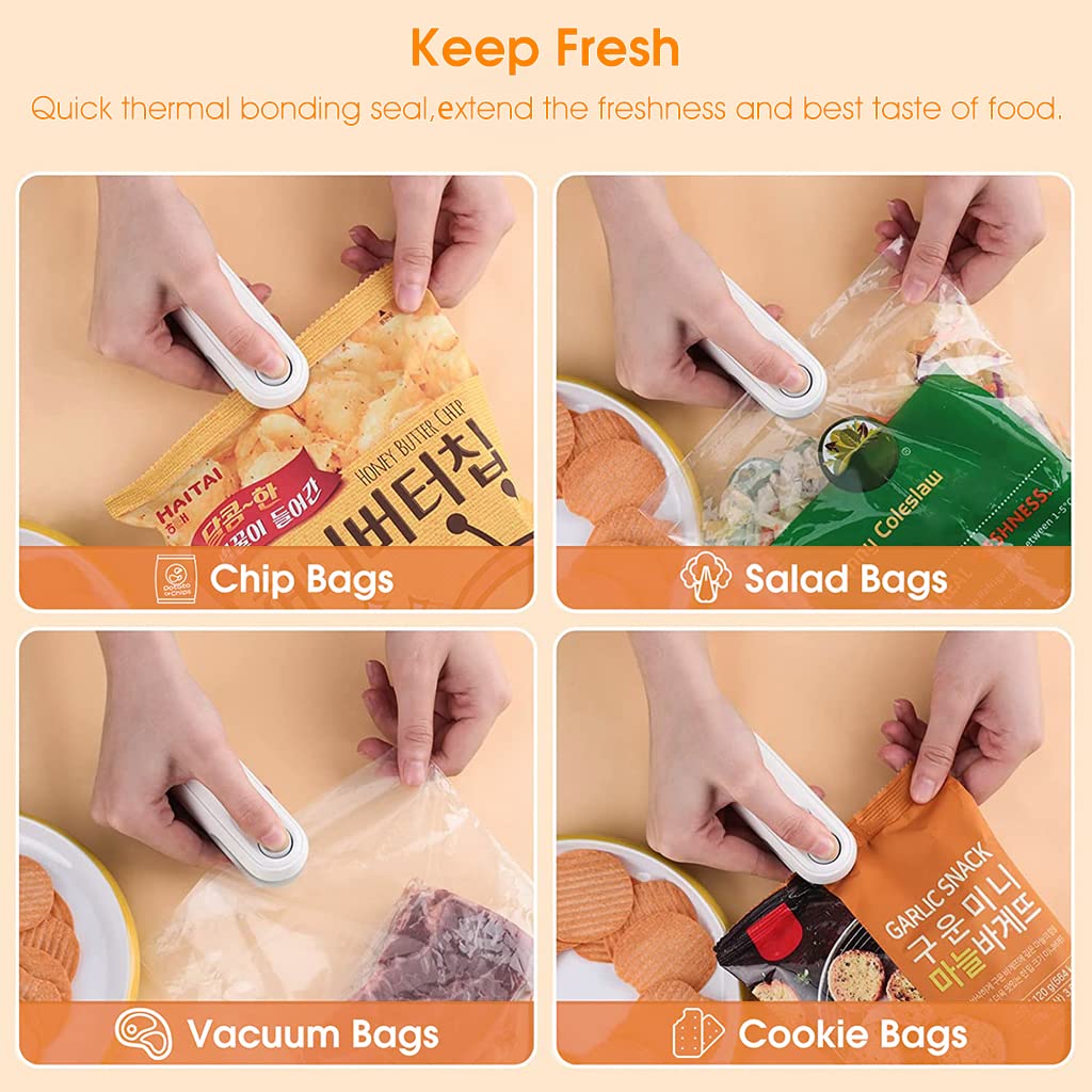 SkyShopy 00mAh Sealer for Plastic Bags, USB Bag Sealer, 2 in 1 Hot Bond Sealer with Cutter, Magnetic Bag Sealer, Mini Bag Sealer Rechargeable Bag Sealer for Chips Snack Bag, Various Bag Food SkyShopy 00mAh Sealer for Plastic Bags, USB Bag Sealer, 2 in 1 Hot Bond Sealer with Cutter, Magnetic Bag Sealer, Mini Bag Sealer Rechargeable Bag Sealer for Chips Snack Bag, Various Bag Food